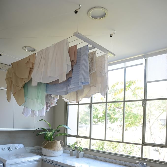 Tendedero De Techo Höllsen Con Manivela, No Se Oxida Envío