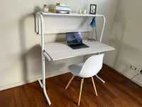 Escritorio De Hierro  Y Madera Con Estante Superior Höllsen