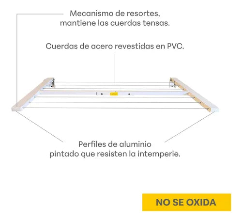 Tendedero Para Ropa Rebatible De Balcón Höllsen Aluminio