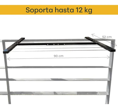 Tendedero Para Ropa Rebatible De Balcón Höllsen Aluminio