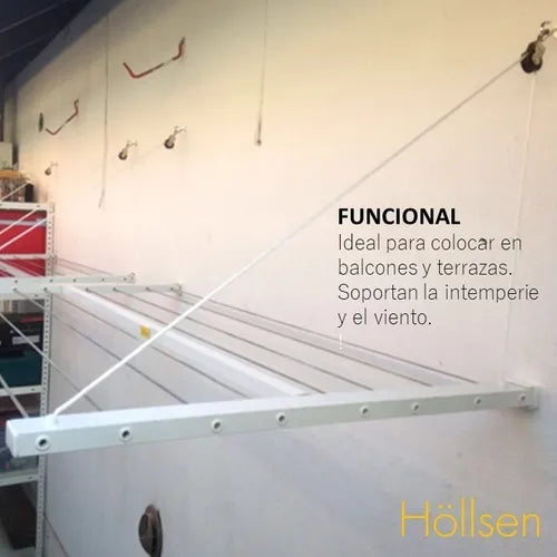 Tendedero Rebatible Pared Höllsen Aluminio Intemperie