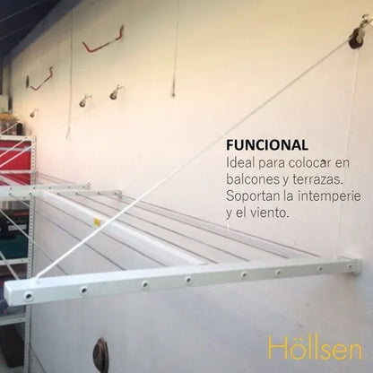 Tendedero Rebatible Pared Höllsen Aluminio Intemperie